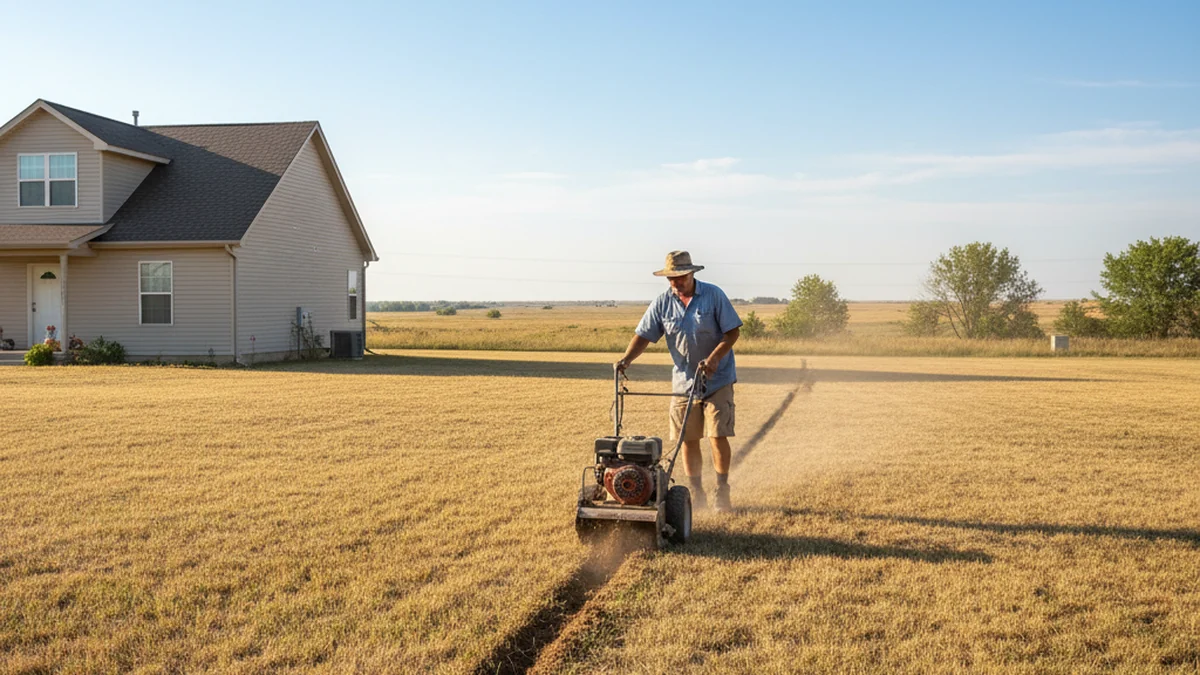 Irrigation sprinkler system installation Enid Oklahoma Garfield County residential lawn summer Jake northwest Oklahoma