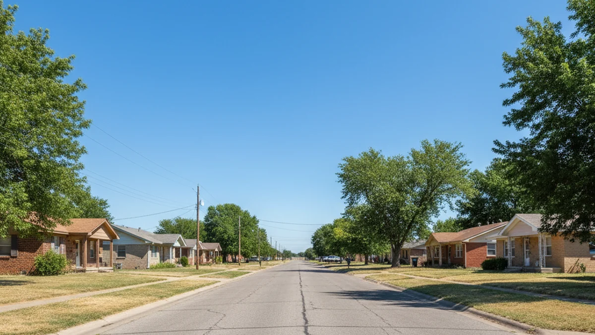 Enid Oklahoma residential neighborhood Garfield County northwest Oklahoma Vance AFB area homes
