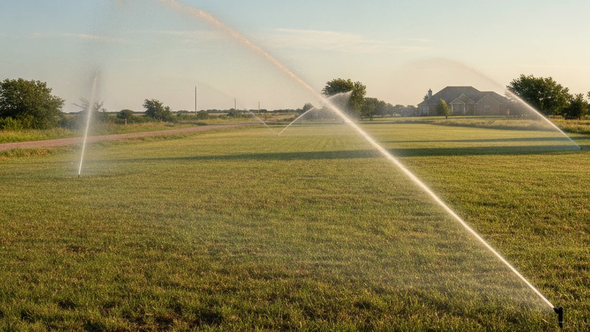 Irrigation installation Woodward Oklahoma larger residential lot rotary heads wind northwest Oklahoma Jake